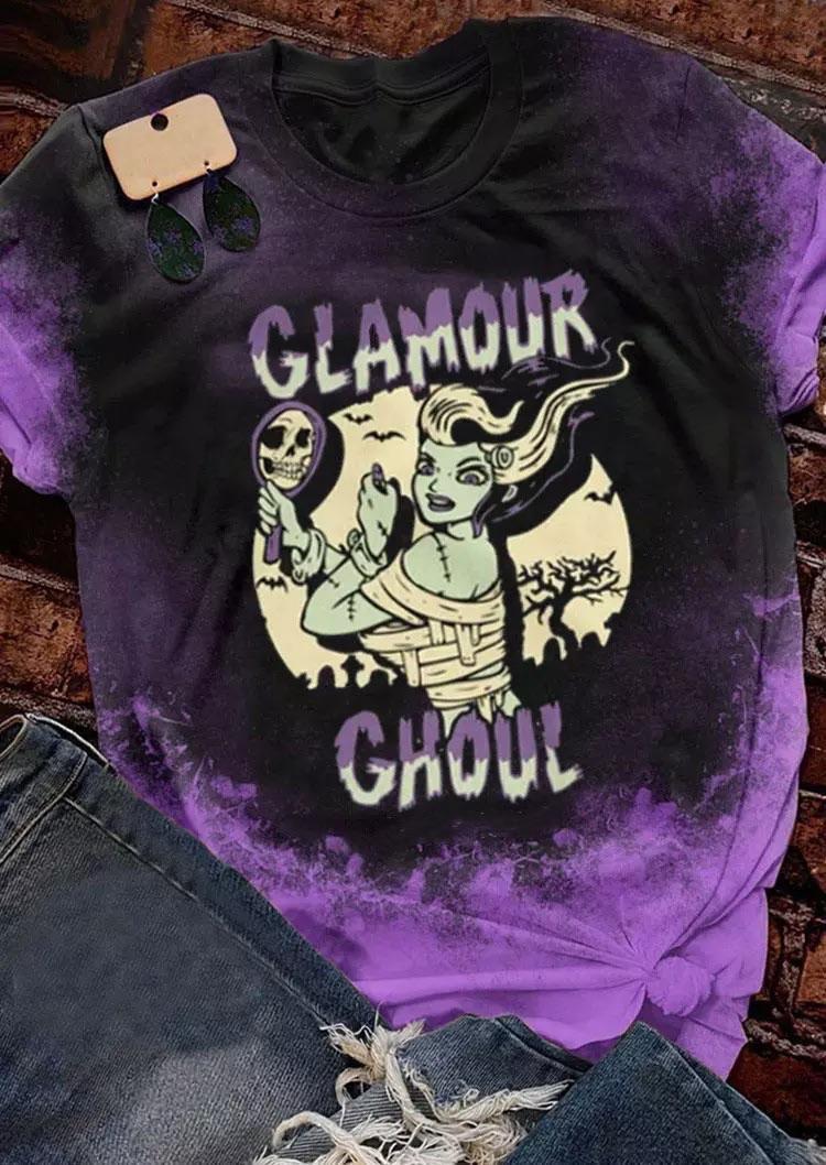 T-shirts Tees Halloween Glamour Ghoul T-Shirt Tee in Purple. Size: L,M,S,XL
