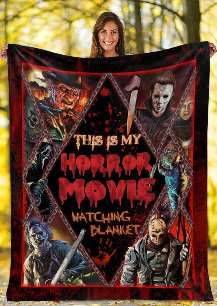 

Blanket Halloween This Is My Horror Movie Watching Blanket in Multicolor. Size