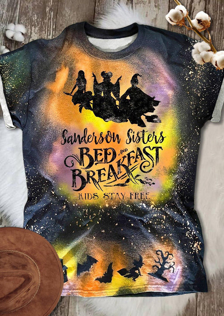 

T-shirts Tees Halloween Tie Dye O-Neck T-Shirt Tee in Multicolor. Size