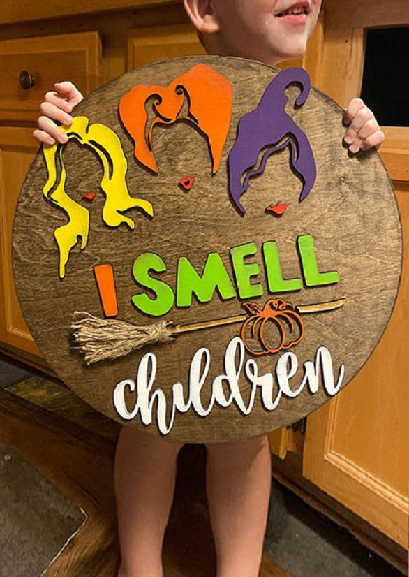 Halloween  I Smell Children Wooden Hanging Sign Ornament