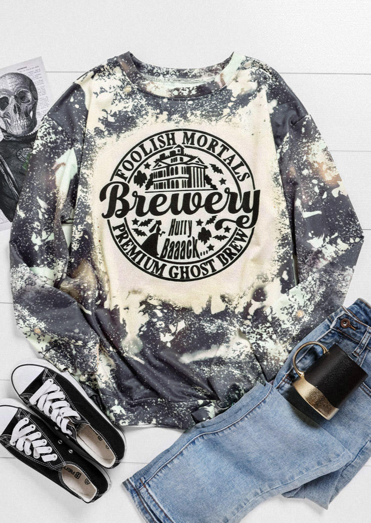 

Sweatshirts Halloween Witches Bleached Pullover Sweatshirt in Multicolor. Size: M,,XL