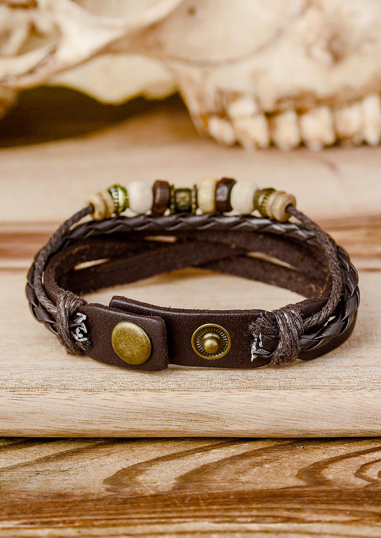 

Bracelet Dragonfly Beading Multi-Layered Bracelet in Brown. Size
