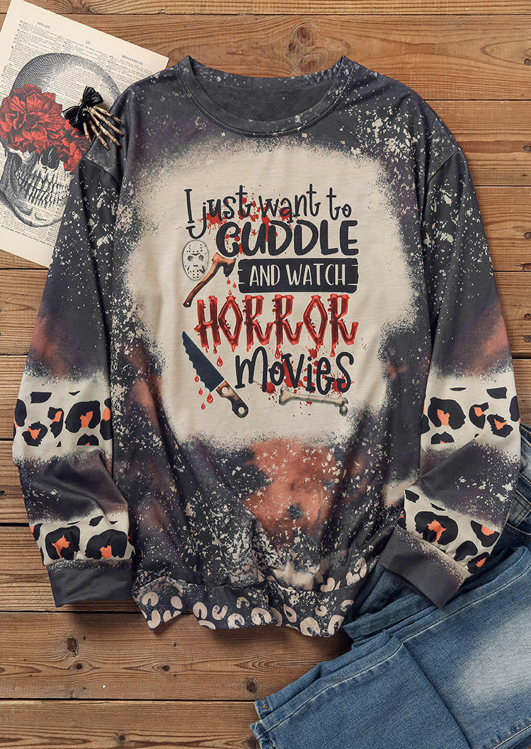 Halloween I Just Want To Cuddle And Watch Horror Movies Sweatshirt