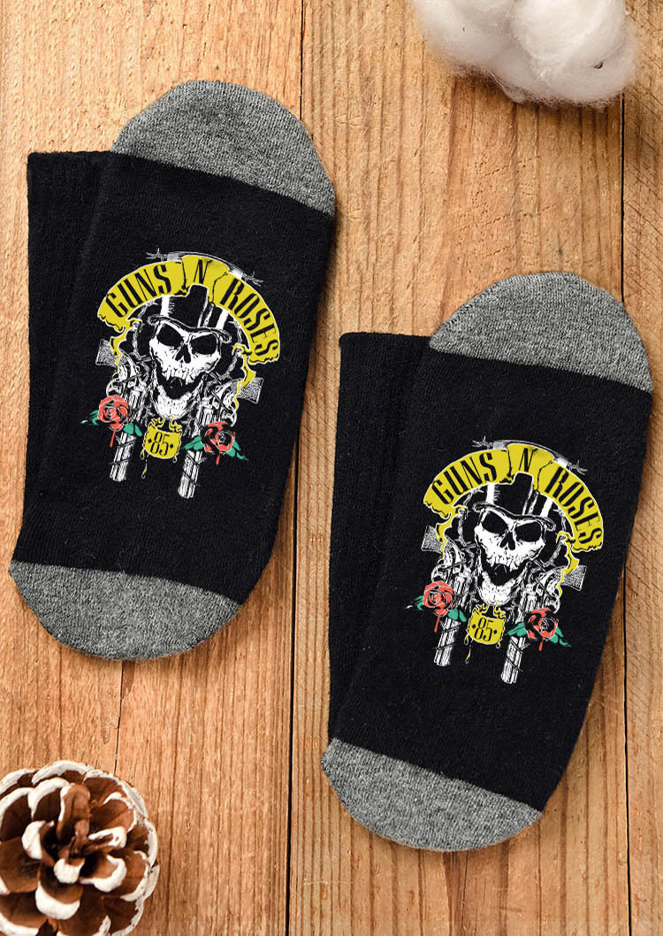 

Crew Socks Halloween Guns N Roses Skull Crew Socks in Black. Size