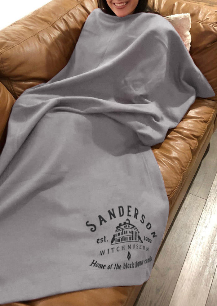 

Blanket Halloween Home Of The Black Flame Candle Blanket in Gray. Size