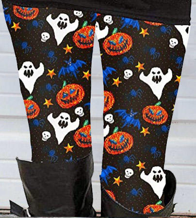 

Leggings Halloween Pumpkin Face Ghost Leggings in Multicolor. Size