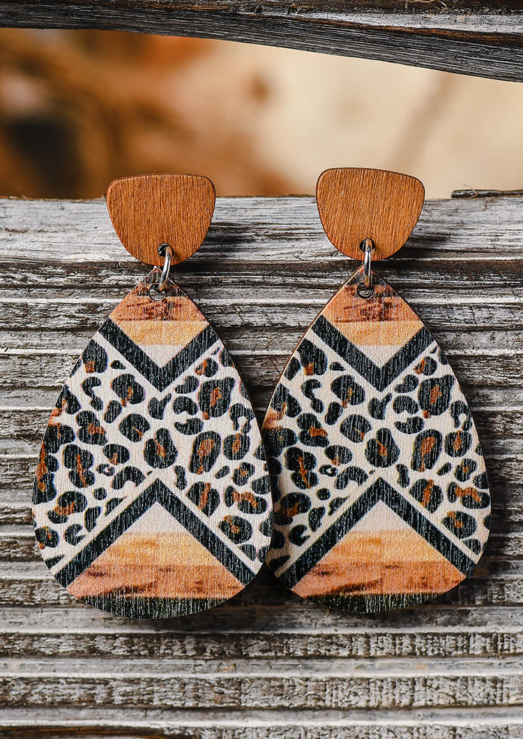 

Earrings Aztec Geometric Leopard Earrings in Multicolor. Size