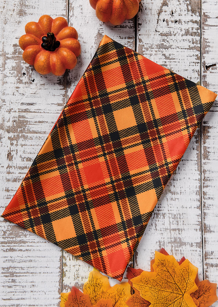 

Plaid Sport Wide Headband in Orange. Size