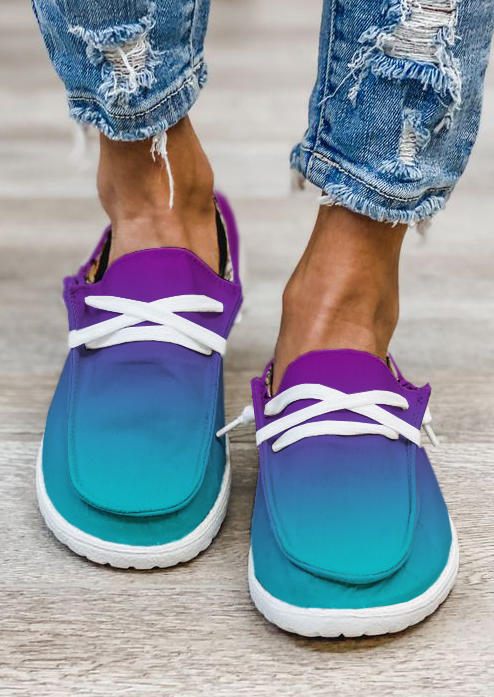 

Sneakers Gradient Slip On Flat Canvas Sneakers in Multicolor. Size: ,39,41