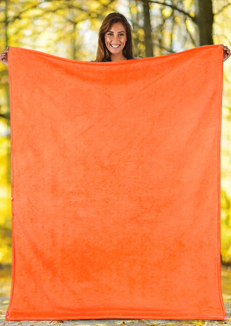 Blanket Warm Soft Flannel Blanket in Orange. Size: One Size