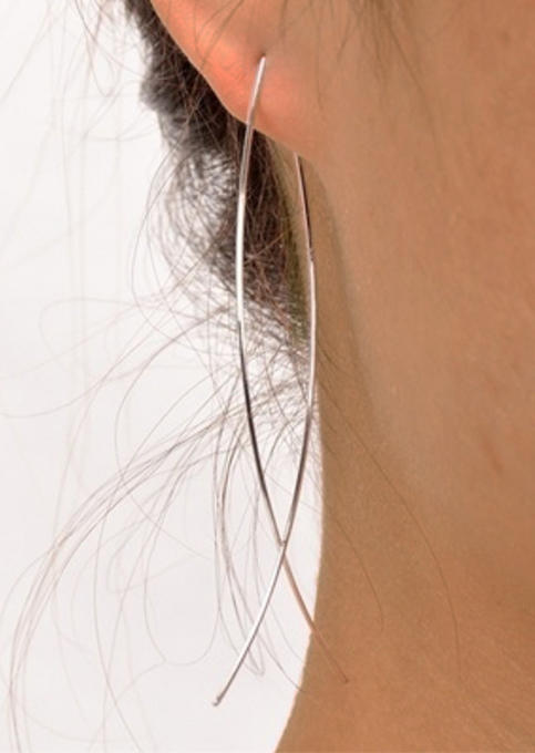 

Earrings Fish Hook Alloy Earrings in Silver. Size