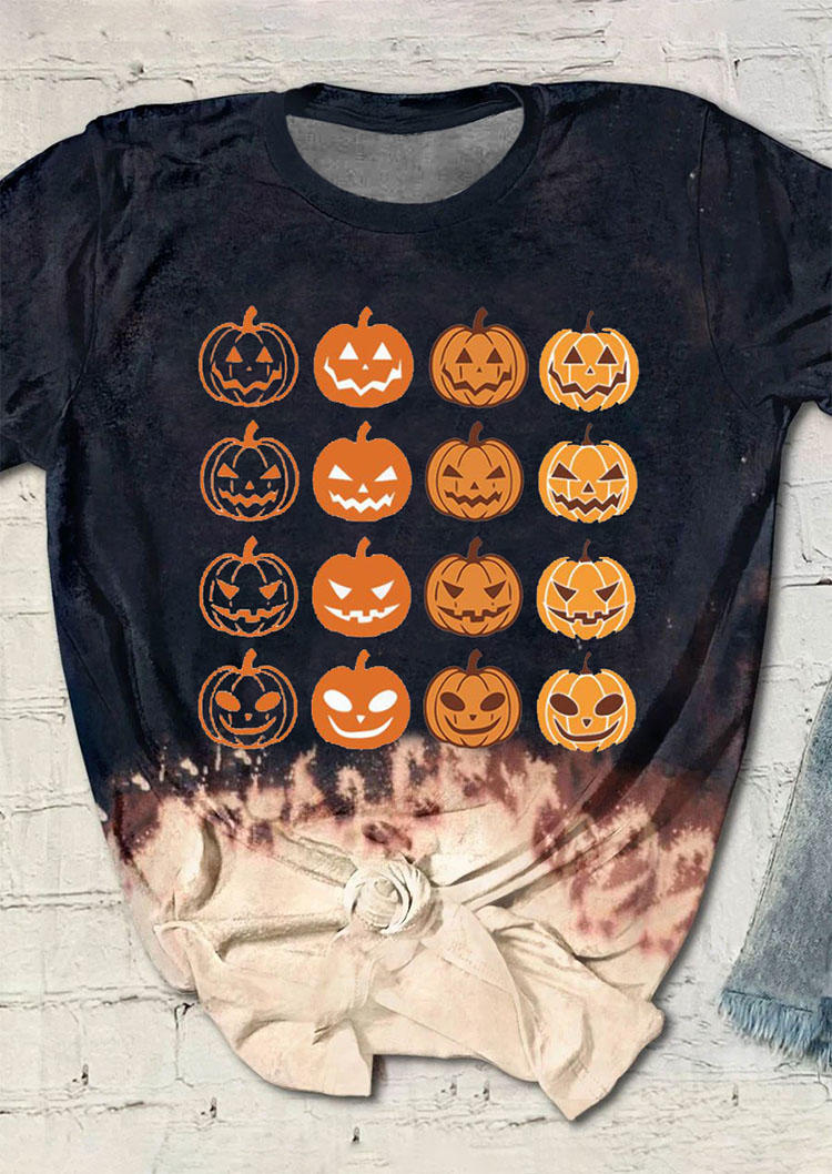 

T-shirts Tees Halloween Pumpkin Face T-Shirt Tee in Black. Size: L,M,,XL