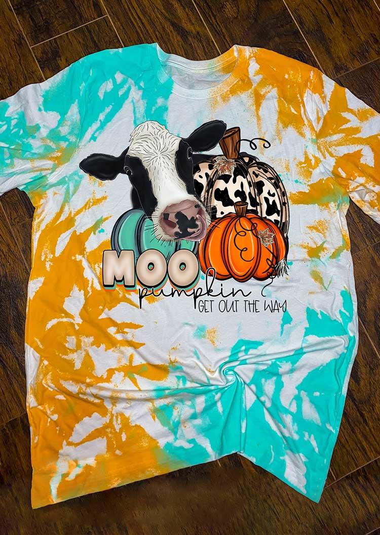 T-shirts Tees Moo Pumpkin Get Out The Way Tie Dye T-Shirt Tee in Multicolor. Size: M,XL