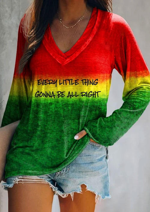 Blouses Every Little Thing Gonna Be ALL Right Color Block Blouse in Multicolor. Size: M,S