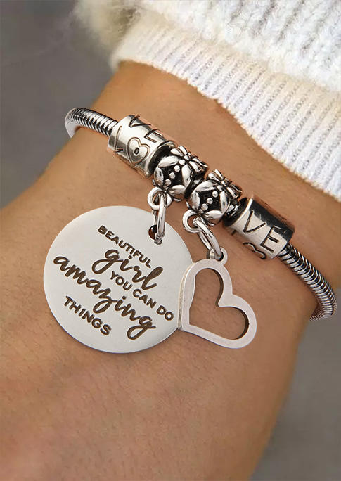 

Bracelet Beautiful Girl You Can Do Amazing Things Bracelet in Silver. Size
