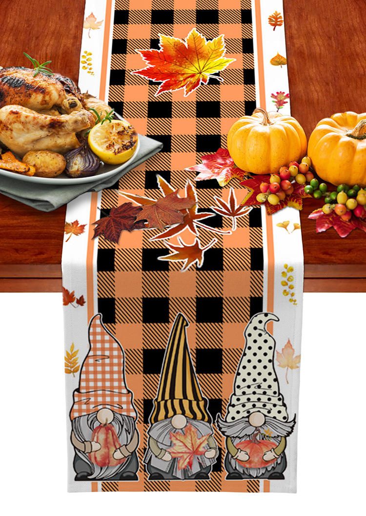 

Table Cloths It's Fall Y'all Maple Leaf Pumpkin Table Runner in Orange. Size