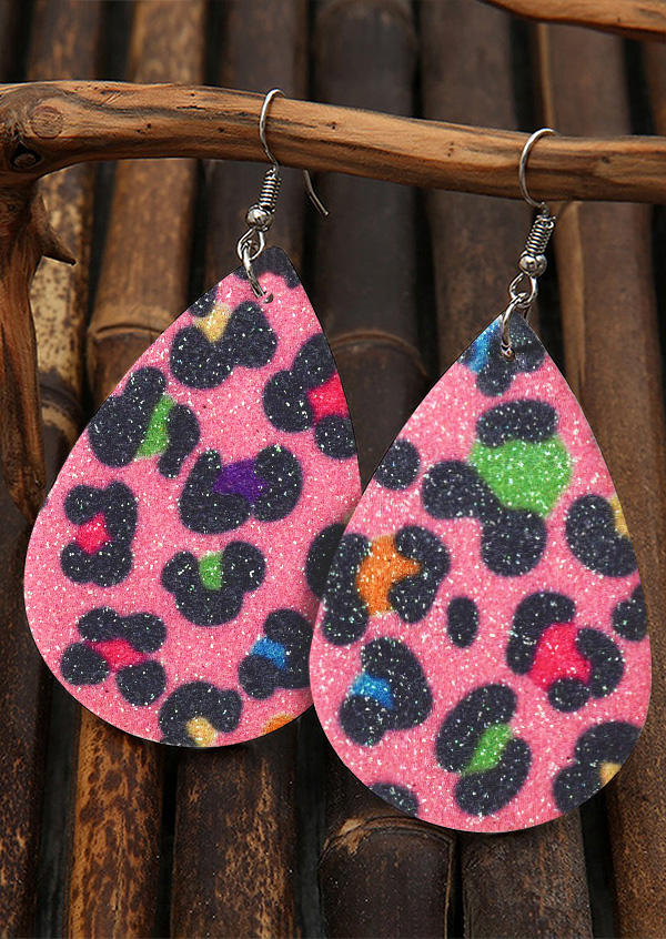 

Earrings Leopard Water Drop Hook Earrings in Multicolor. Size