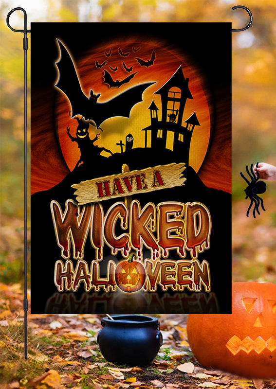 

Garden Flag Happy Halloween Garden Flag in Black. Size