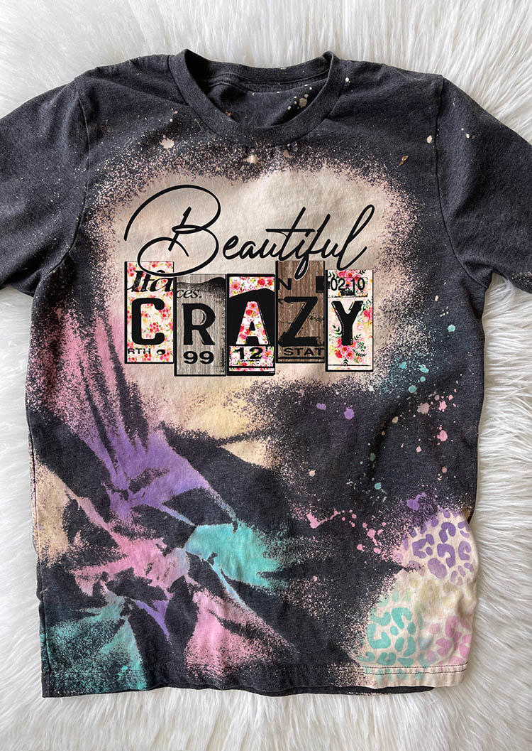 

T-shirts Tees Beautiful Crazy Leopard Bleached T-Shirt Tee in Multicolor. Size