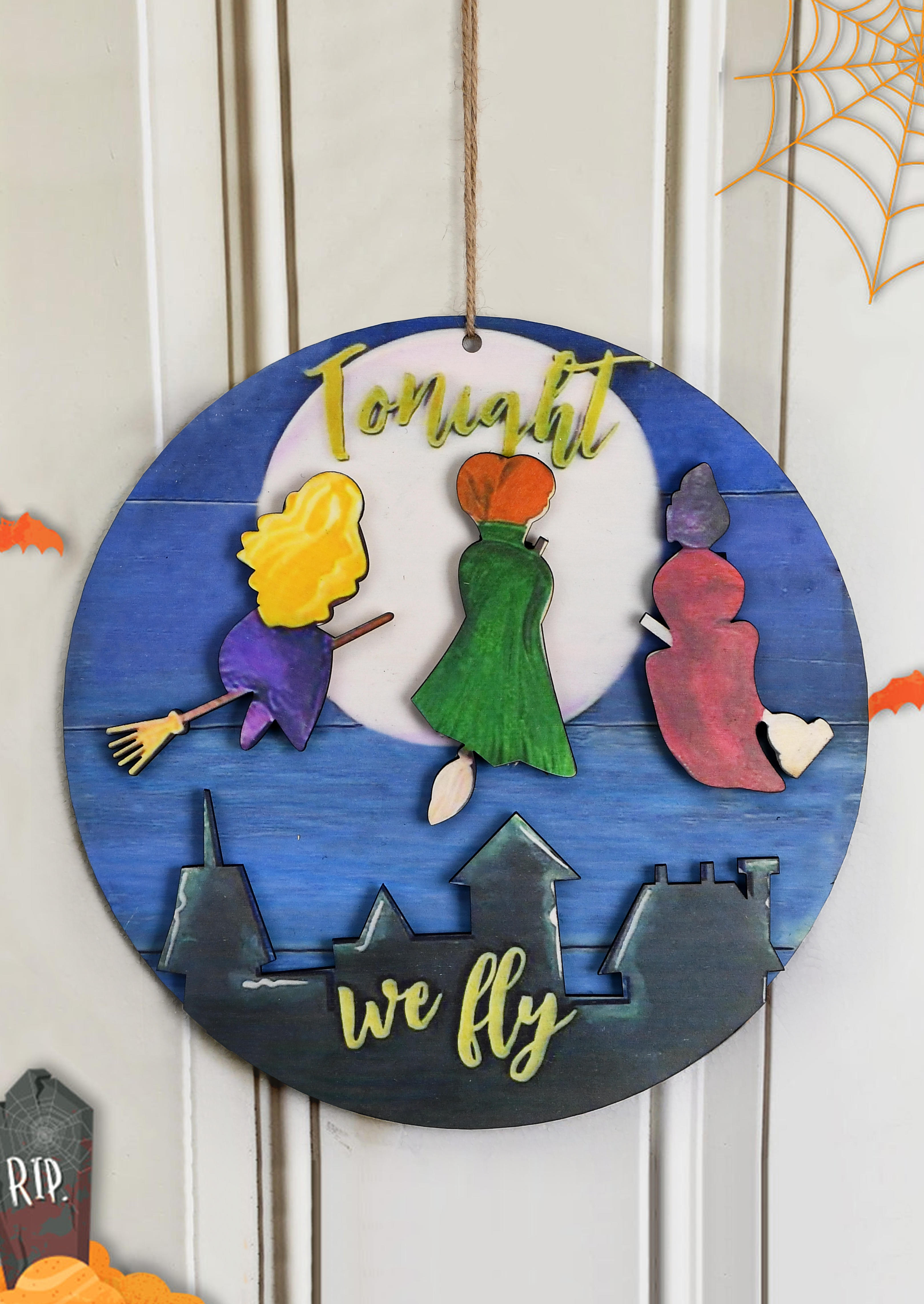 

Halloween Tonight We Fly Ornament in Multicolor. Size