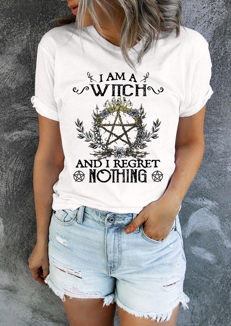 Halloween I Am A Witch T-Shirt Tee - White