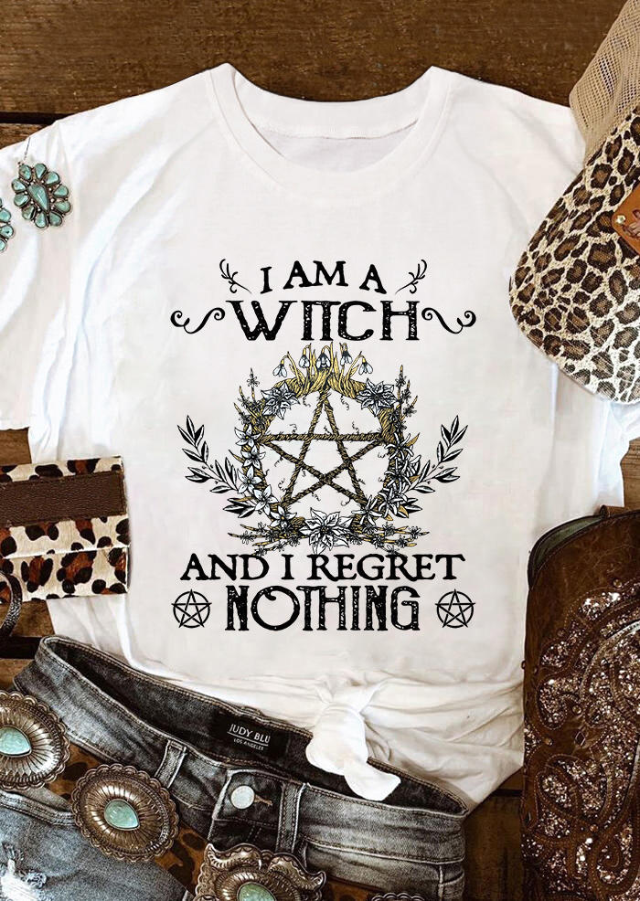 T-shirts Tees Halloween I Am A Witch T-Shirt Tee in White. Size: L,M,S,XL