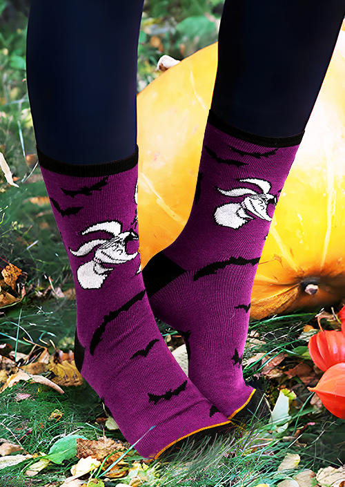 

Crew Socks Halloween Skull Casual Crew Socks in Purple. Size