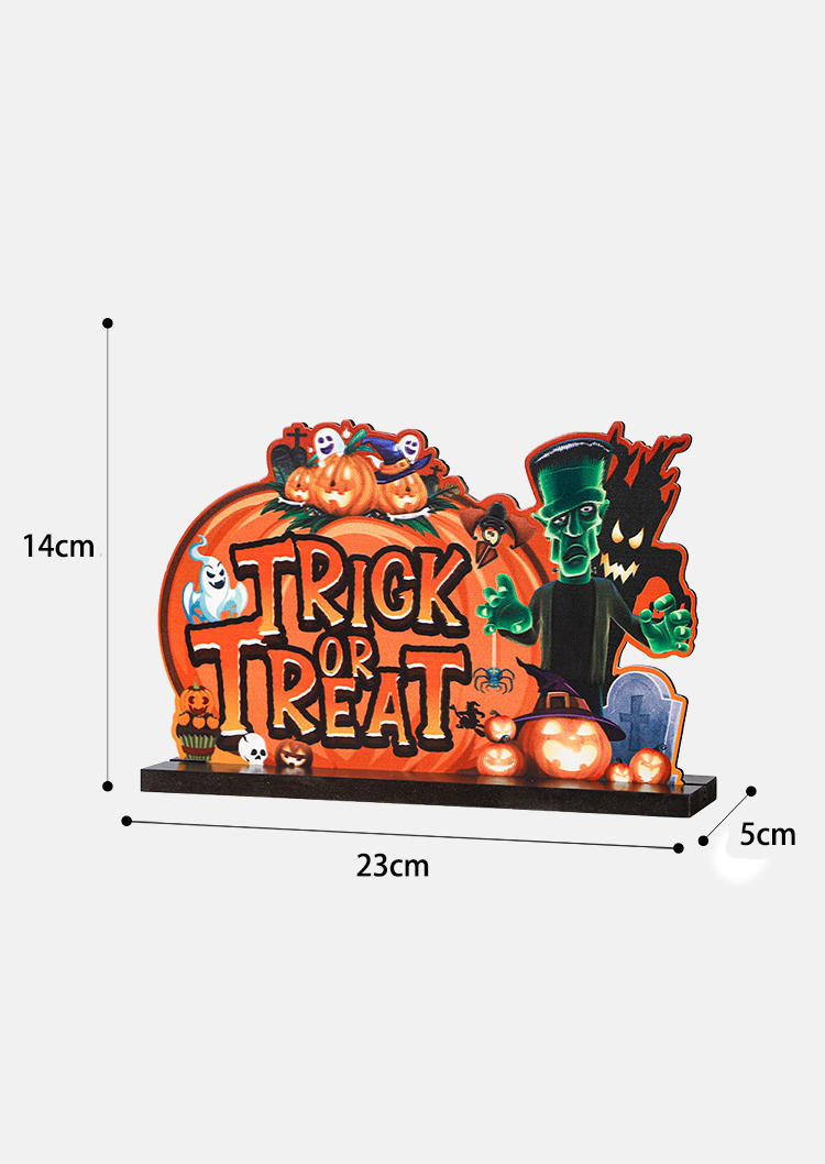 

Happy Halloween Trick Or Treat Decoration Ornament in Orange. Size