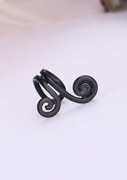 

Earrings 1Pc Spiral Alloy Ear Clip Earring in Black. Size