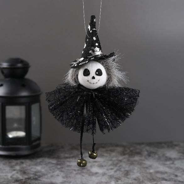 

Halloween Ghost Witch Hanging Ornament in Black. Size