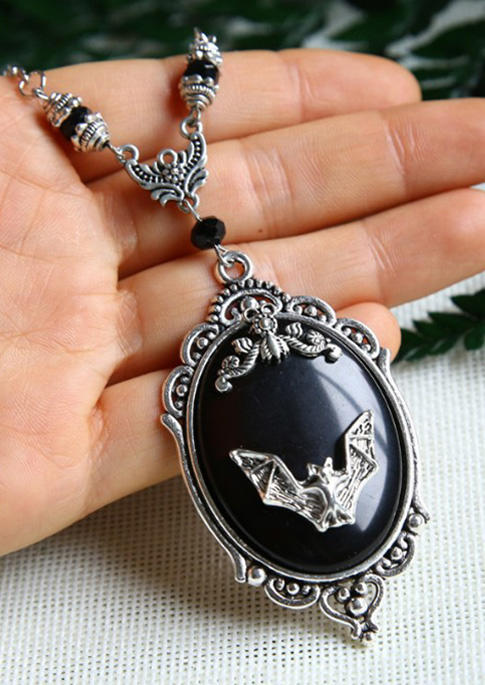

Necklaces Halloween Bat Alloy Pendant Necklace in Black. Size