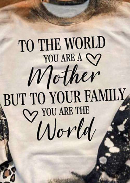 Sweatshirts To The World You Are A Mother Leopard Bleached Sweatshirt in Multicolor. Size: L,M,S