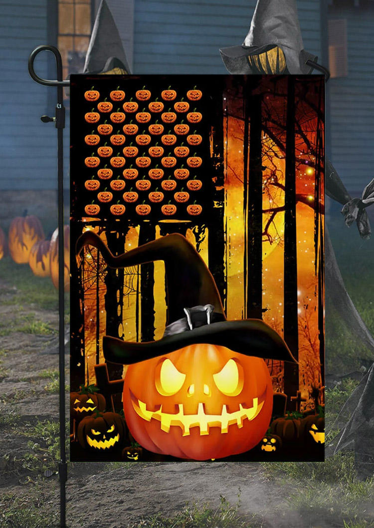 

Garden Flag Halloween Pumpkin Face Garden Flag in Multicolor. Size