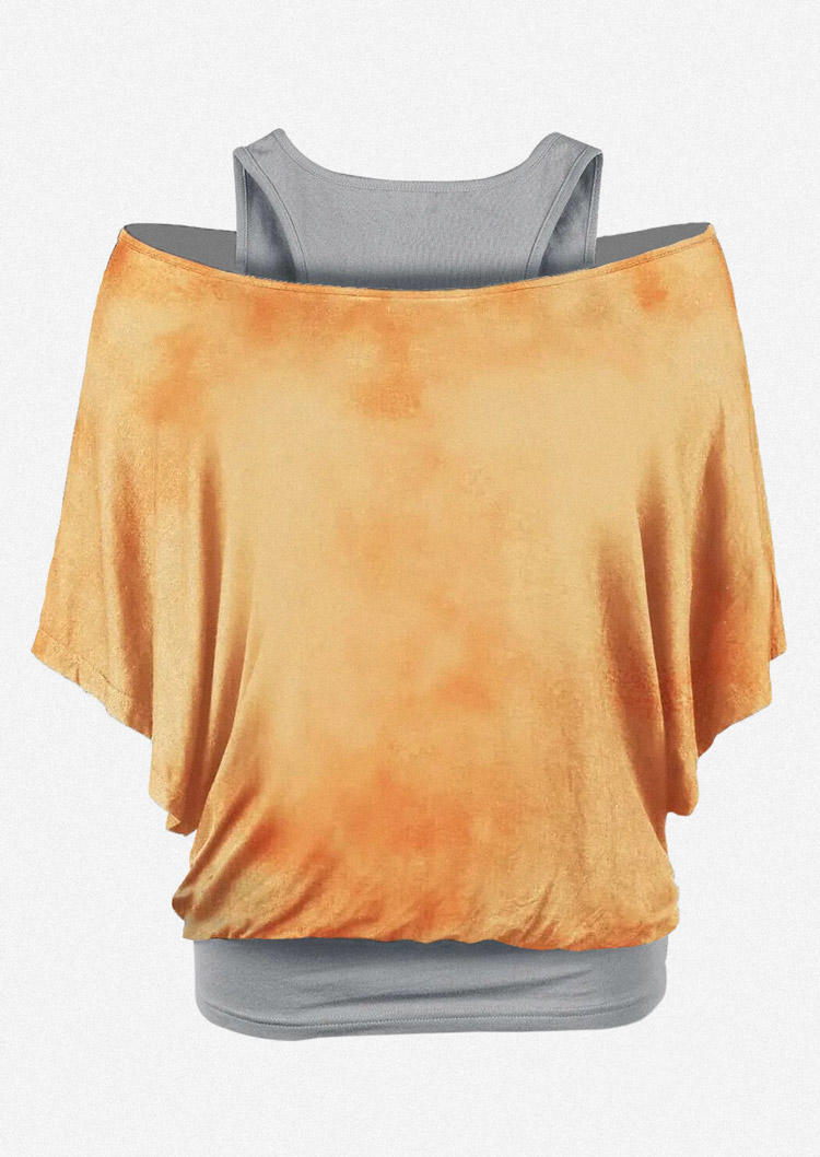 Halloween You Coulda Had A Bad Witch Fake Two-Piece Blouse - Orange