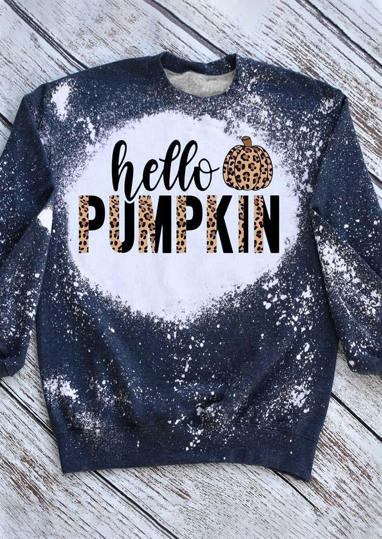 Sweatshirts Hello Pumpkin Leopard Bleached Sweatshirt in Multicolor. Size: M,XL