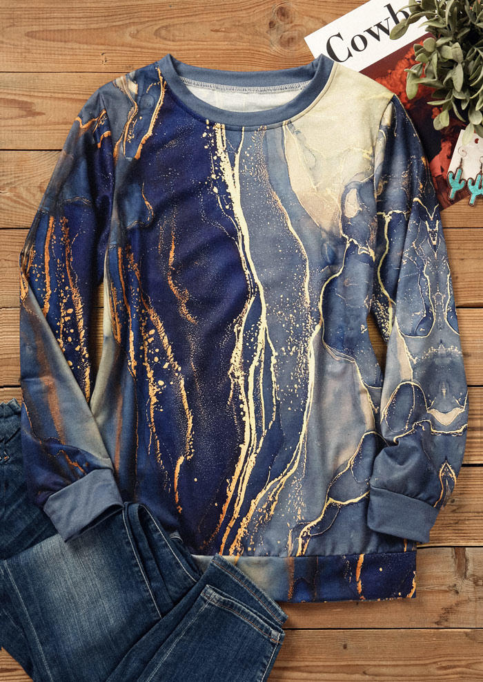 

Sweatshirts Tie Dye Long Sleeve O-Neck Sweatshirt in Multicolor. Size