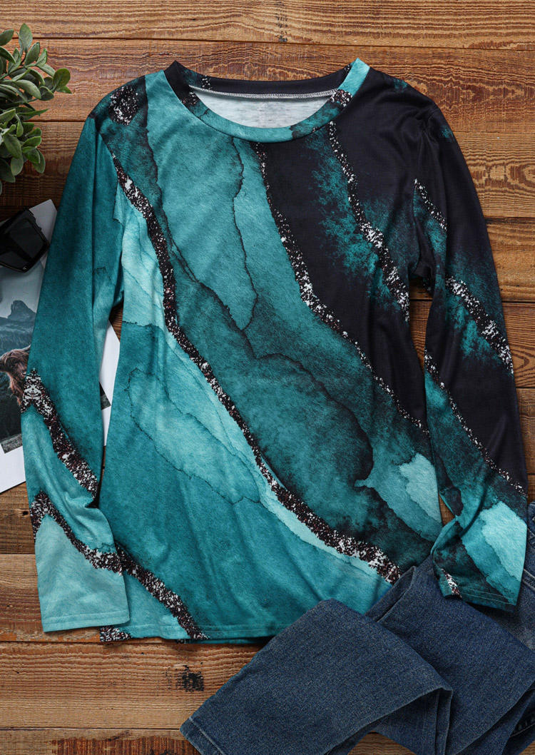 

Blouses Glitter Long Sleeve Casual Blouse in Multicolor. Size