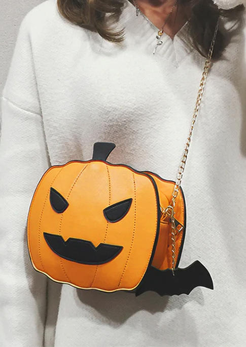 

Crossbody Bag Halloween Pumpkin Face Crossbody Bag in Orange. Size