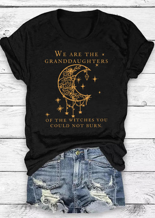 T-shirts Tees Halloween We Are The Granddaughters Of The Witches T-Shirt Tee in Black. Size: L,M,S,XL