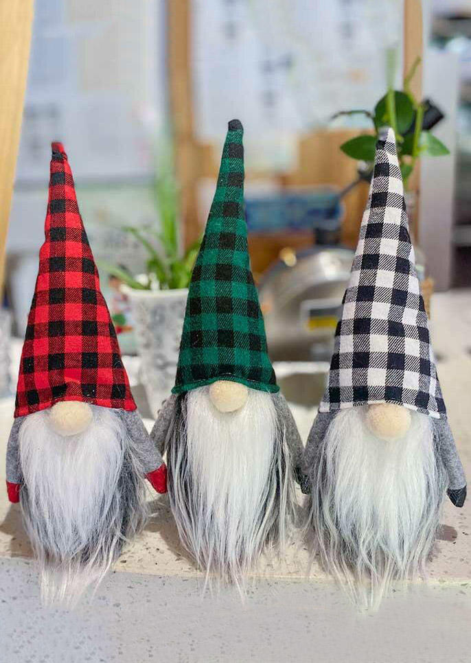 

Christmas Decoration Christmas Decorative Plaid Gnomies Faceless Doll in Gray. Size