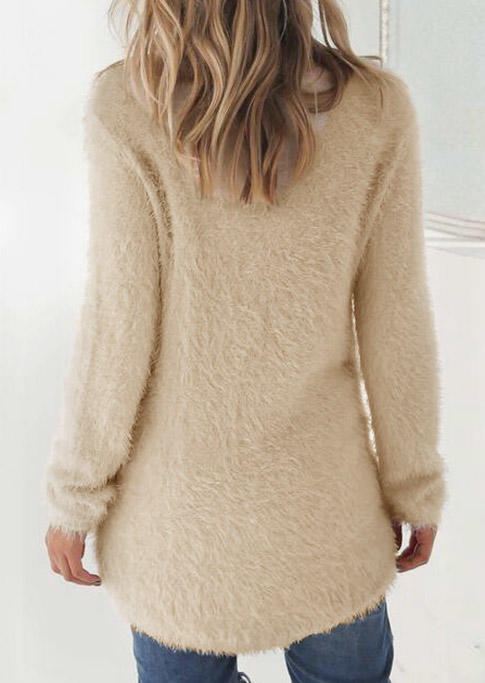 

Blouses Long Sleeve O-Neck Casual Blouse in Apricot. Size