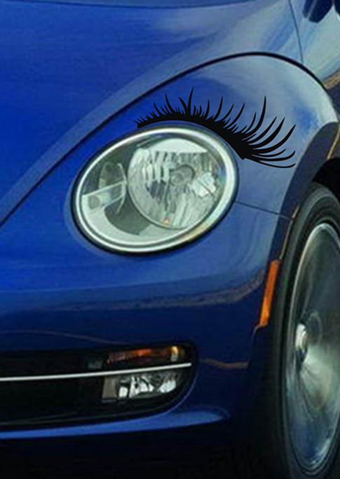 

2Pcs Car Vehicle Headlight Eyelashes Sticker in Black. Size