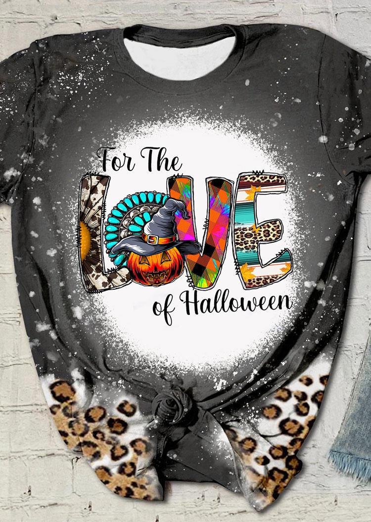 

T-shirts Tees For The Love Of Halloween Leopard Pumpkin Face T-Shirt Tee - Dark Grey in Gray. Size: ,XL