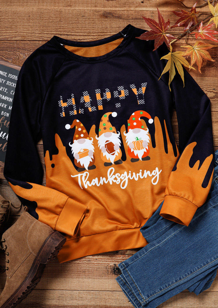 

Sweatshirts Happy Thanksgiving Plaid Pumpkin Gnomies Sweatshirt in Multicolor. Size