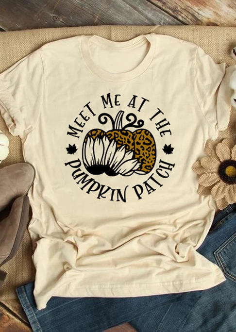 

T-shirts Tees Meet Me At The Pumpkin Patch Leopard Maple Leaf T-Shirt Tee - Light Yellow in Yellow. Size: L,,XL