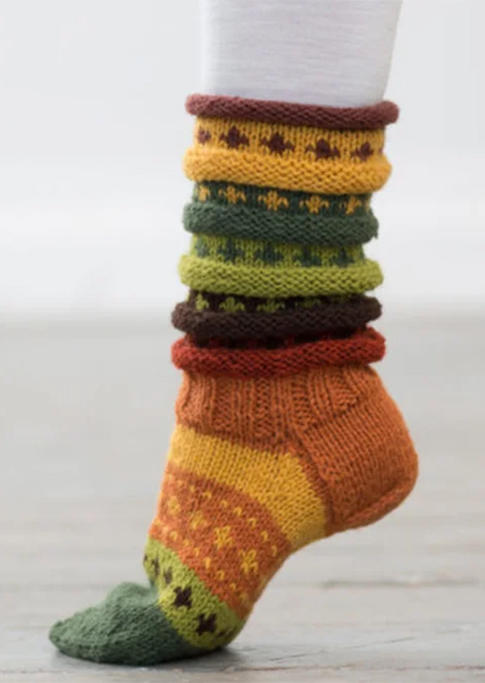 

Crew Socks Striped Crotchet Knitted Casual Socks in Multicolor. Size