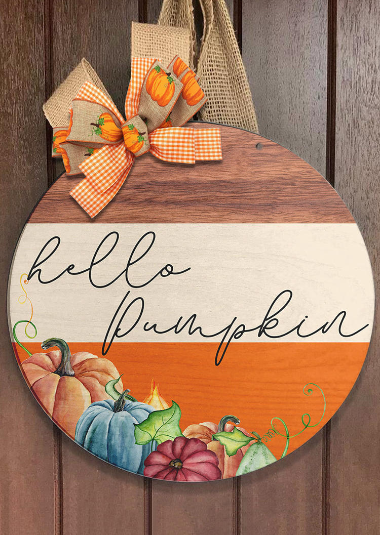 

Hello Pumpkin Color Block Ornament in Multicolor. Size