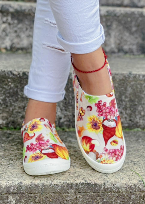 

Sneakers Maple Leaf Pumpkin Slip On Flat Sneakers in Multicolor. Size: ,38,39,40