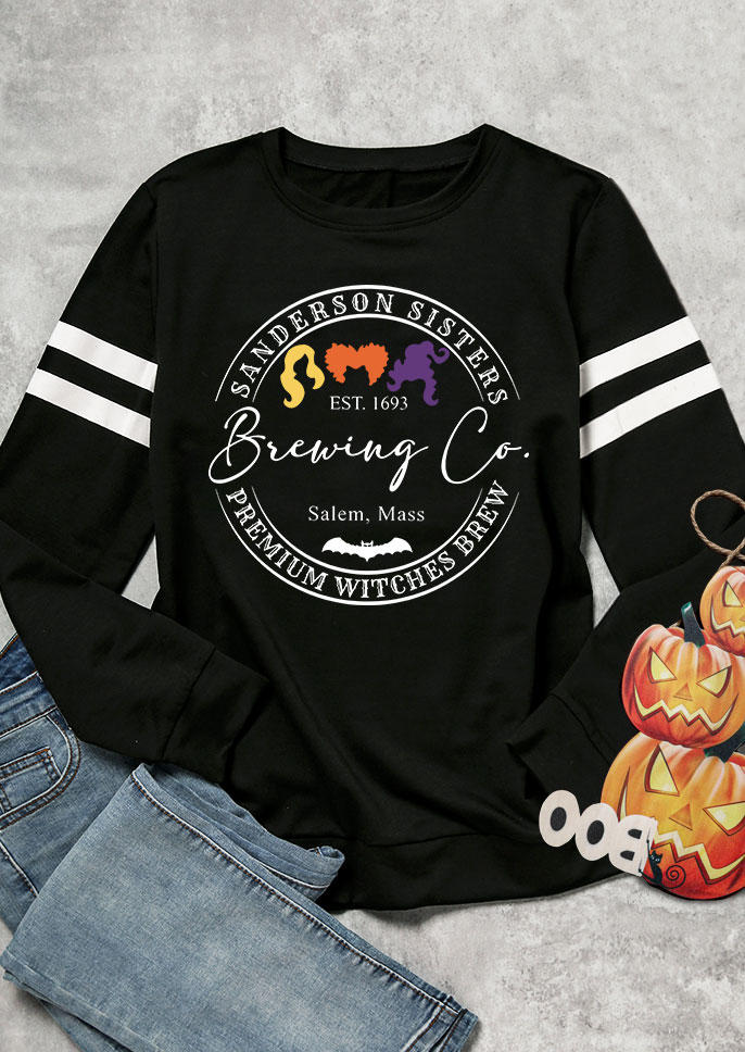 

Sweatshirts Halloween Witches Long Sleeve Pullover Sweatshirt in Black. Size