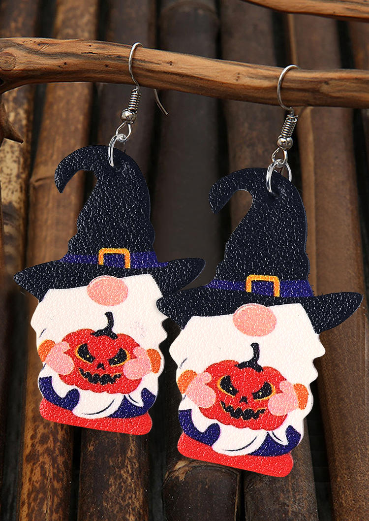 

Earrings Halloween Pumpkin Face Gnomies Earrings in Multicolor. Size